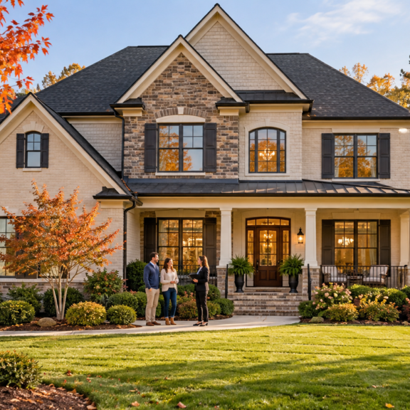 Autumn Welcome at a Grand Suburban Home