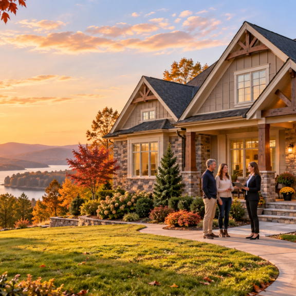Golden Hour Lakeside Craftsman Home