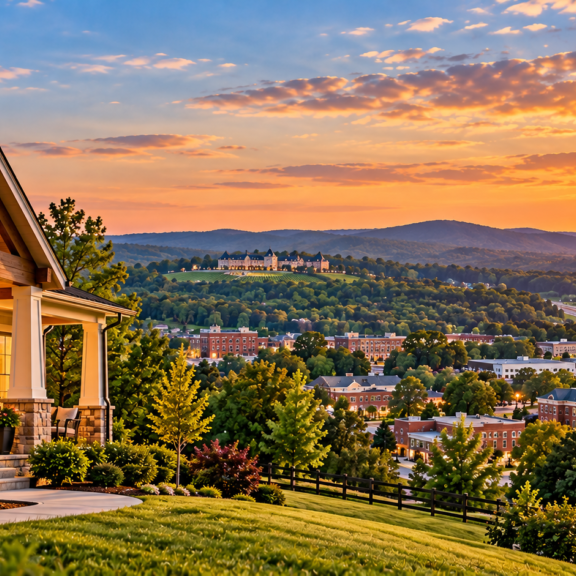 Golden Hour Over Town Valley